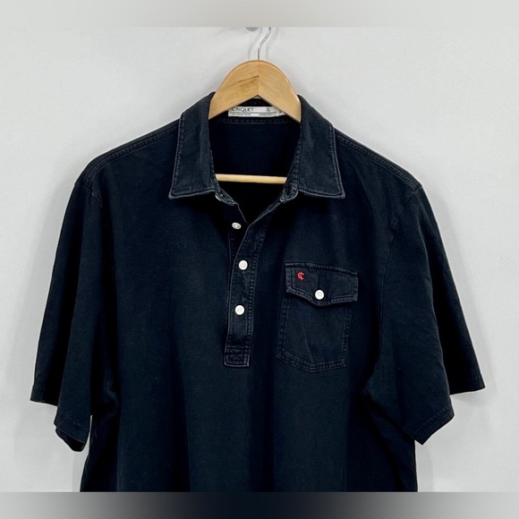 Men’s XL Black 100% Organic Cotton CRIQUET Polo Golf Shirt - Picture 2 of 10